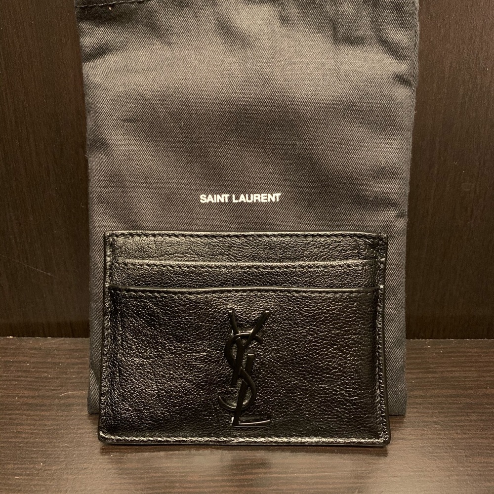 Authentic YSL leather Croc Embossed Card Holder